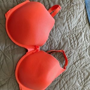 Coral pink bra